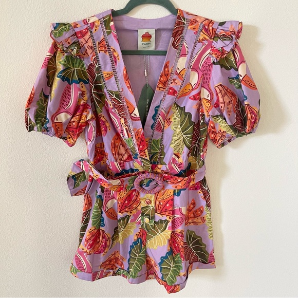 NWT FARM Rio Belted Romper Size M - Picture 5 of 17